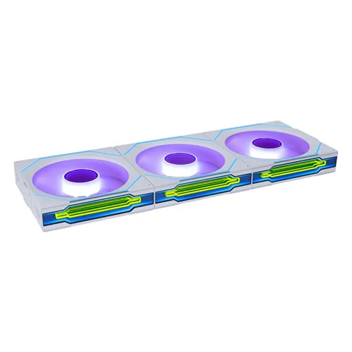 Lian Li UNI Fan SL-INF Wireless RGB 120mm Reverse Blade White Cabinet Fan, Triple Pack